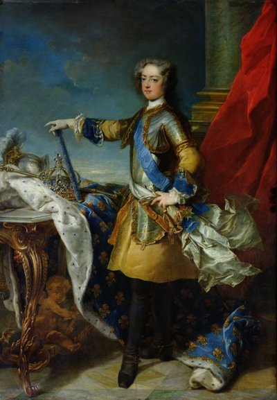 Portret van Lodewijk XV (1710-74) koning van Frankrijk, ca. 1727 door Jean Baptiste van Loo